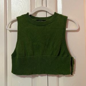 Cider Green Tanktop with Ties on Left Side